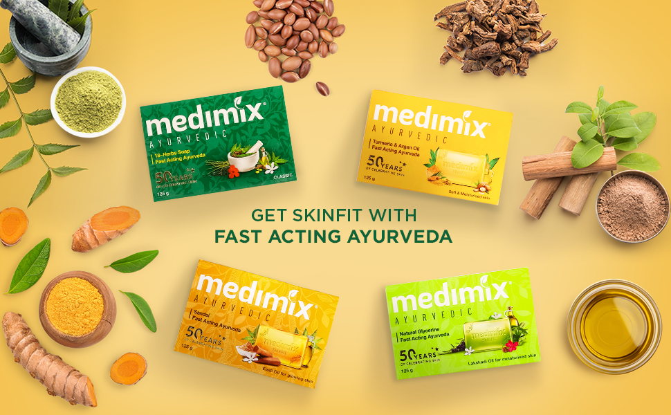 Savon Ayurvédique Medimix Au Curcuma - Soin Naturel Pour La Peau