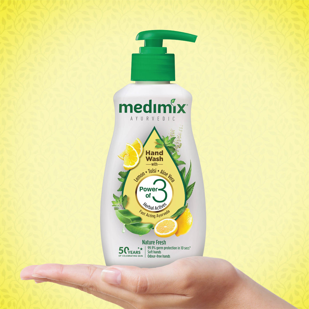 Lemon, Tulsi & Aloevera Handwash Pump 190ML – Medimix USA